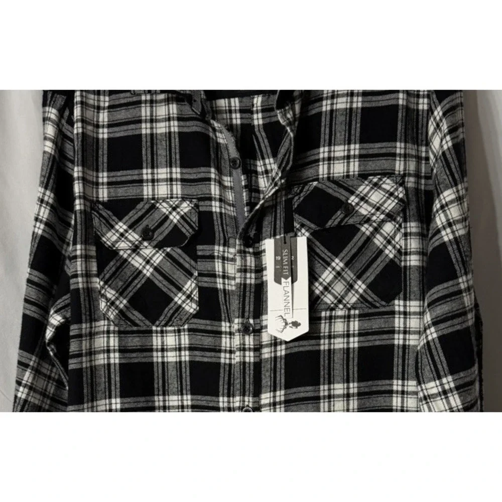 NWT On The Road Great Outdoors Mens Slim Fit Button Flannel Shirt Size XL - Picture 7 of 13